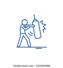 Punchbag line icon concept. Punchbag flat  vector symbol, sign, outline illustration.