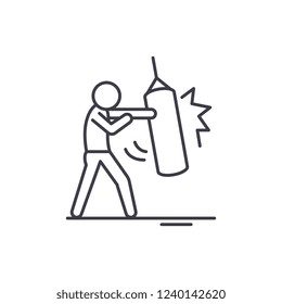 Punchbag line icon concept. Punchbag vector linear illustration, symbol, sign