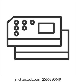 Punched Card Outline Icon Vector Illustration