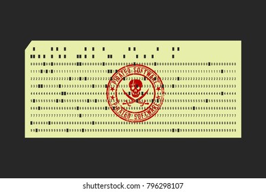 Punched Card With Stamp Pirate Software