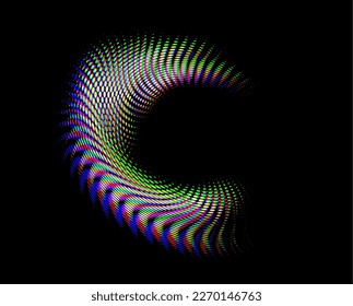 Punched dotted Polka Dot iridescent Eversible swirl rim. Vector.