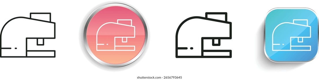 ícone do perfurador. Design fino, linear, regular e estilo botão isolado no fundo branco