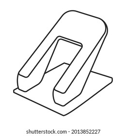 Icono de contorno vectorial de papel de punzonador. Papel del agujero de la ilustración del vector sobre fondo blanco. Icono de ilustración de contorno aislado de punch .