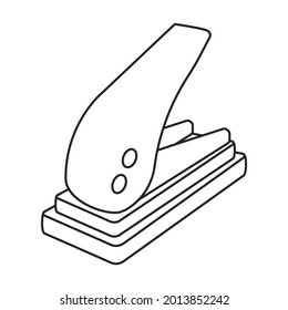 Puncher paper vector outline icon. Vector illustration hole paper on white background. Isolated outline illustration icon of punch .