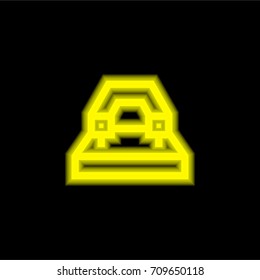 Puncher yellow glowing neon ui ux icon. Glowing sign logo vector