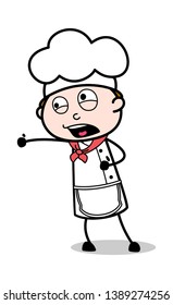Punching Action - Cartoon Waiter Male Chef Vector Illustration﻿