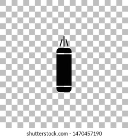 Punching bag. Black flat icon on a transparent background. Pictogram for your project