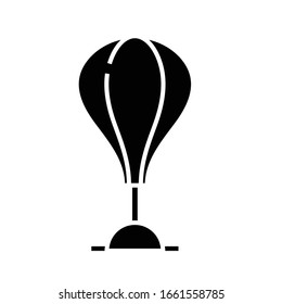 Punching bag black icon, concept illustration, vector flat symbol, glyph sign.