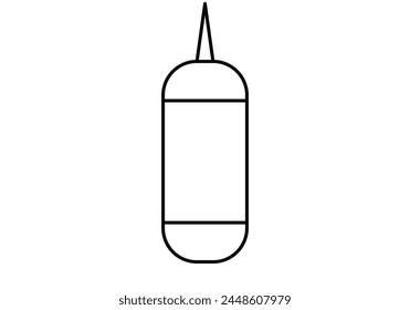 Punching bag black icon on white background.