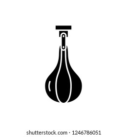 Punching bag black icon, vector sign on isolated background. Punching bag concept symbol, illustration 