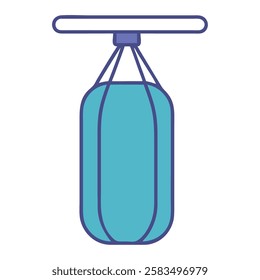 Punching bag for boxing and fitness training isolated vector illustration
