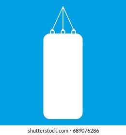 Punching bag for boxing icon white isolated on blue background vector illustration