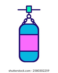 Punching bag boxing training icon isolated vector
