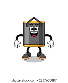 punching bag cartoon with surprised gesture , character design