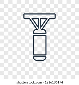 Punching bag concept vector linear icon isolated on transparent background, Punching bag concept transparency concept in outline style