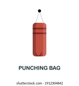 Punching Bag flat icon. Color simple element from combat sport collection. Creative Punching Bag icon for web design, templates, infographics and more