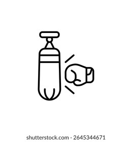 Punching Bag And Glove Icon Representing Martial Arts Training