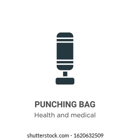 Punching bag glyph icon vector on white background. Flat vector punching bag icon symbol sign from modern health collection for mobile concept and web apps design.