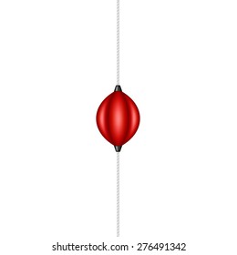 Punching bag holding by elastic rope