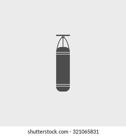 The Punching Bag icon. Boxing symbol. Flat Vector illustration