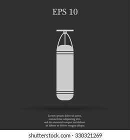 The Punching Bag icon. Boxing symbol. Flat Vector illustration