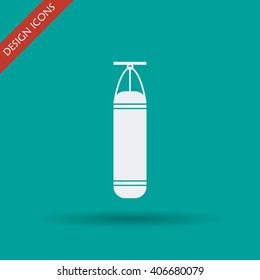 The Punching Bag icon. Boxing symbol. Flat Vector illustration