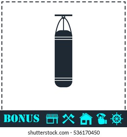 Punching bag icon flat. Simple vector symbol and bonus icon