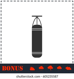 Punching bag icon flat. Simple vector symbol and bonus icon