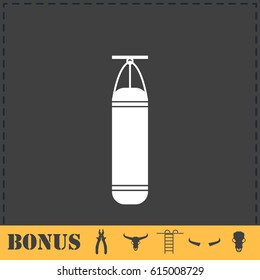 Punching bag icon flat. Simple vector symbol and bonus icon