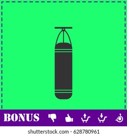 Punching bag icon flat. Simple vector symbol and bonus icon