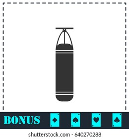 Punching bag icon flat. Simple vector symbol and bonus icon