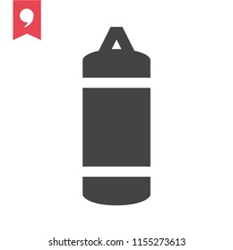 Punching bag icon flat. Vector illustration symbol and bonus pictogram