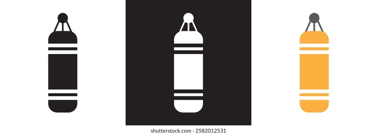 Punching bag icon.  isolated on white and black background. vector illustration. EPS 10