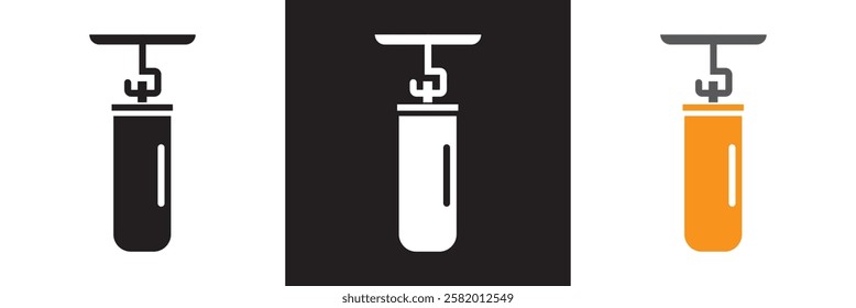 Punching bag icon.  isolated on white and black background. vector illustration. EPS 10