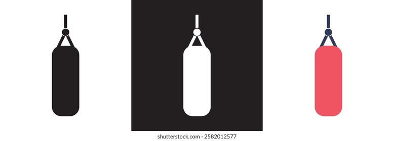 Punching bag icon.  isolated on white and black background. vector illustration. EPS 10