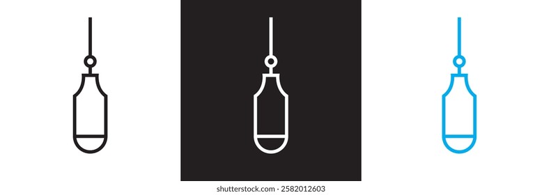 Punching bag icon.  isolated on white and black background. vector illustration. EPS 10
