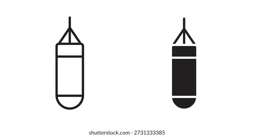 Punching bag icon on white background. Stock vector icon