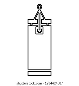 Punching bag icon outline black color