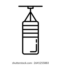 Punching bag icon outline set sign