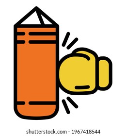 Icono de saco de punzonado. Icono del vector de la bolsa de punteo de contorno para diseño web aislado en fondo blanco