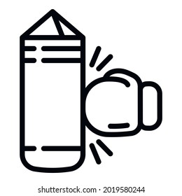 Punching bag icon. Outline Punching bag vector icon for web design isolated on white background