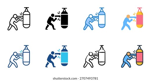 Conjunto de iconos de bolsas de perforación colección de Vector de estilo múltiple 
