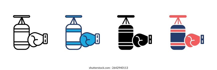 Punching Bag icon sheet multiple style collection