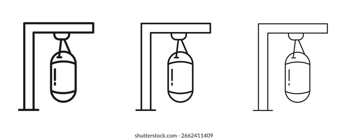 Saco de perfuração ícone design de linha simples - Ilustração de vetor simples