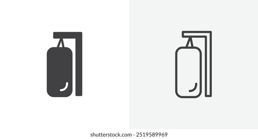 Saco de perfuração ícone. sólido preenchido e traçado fino estilo eps 10