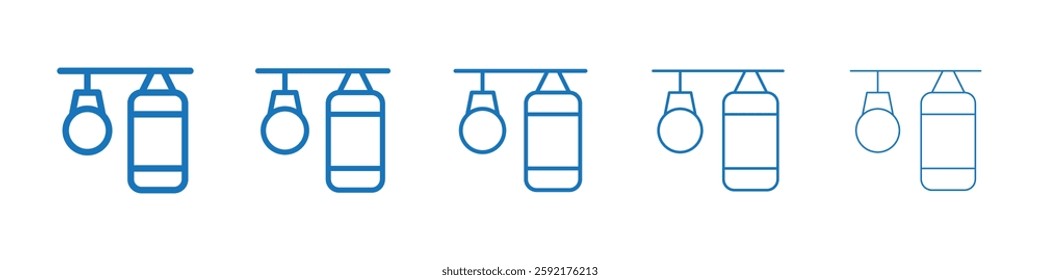 Punching bag icon Symbol collection thin outline set