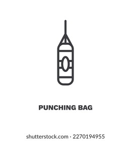 punching bag icon. Thin line punching bag icon from health and medical collection. Outline vector isolated on white background. Editable punching bag symbol can be used web and mobile