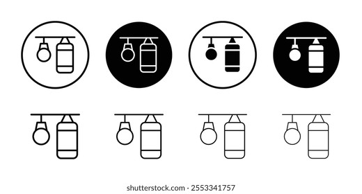 Ícone de saco de perfuração Conjunto de ilustração de vetor de linha fina