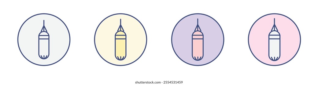 Punching bag icon Thin line flat illustration