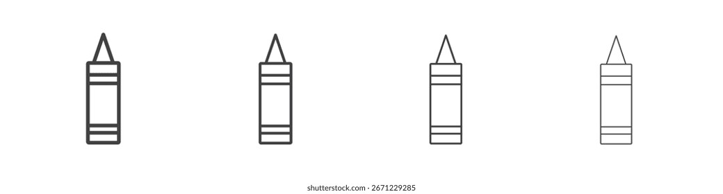 Stanzbeutel-Symbol. Dünnes Liniensymbol für Website-Design und -Entwicklung, App-Entwicklung.